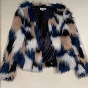 💰price drop!💫Multicolor faux fur coat